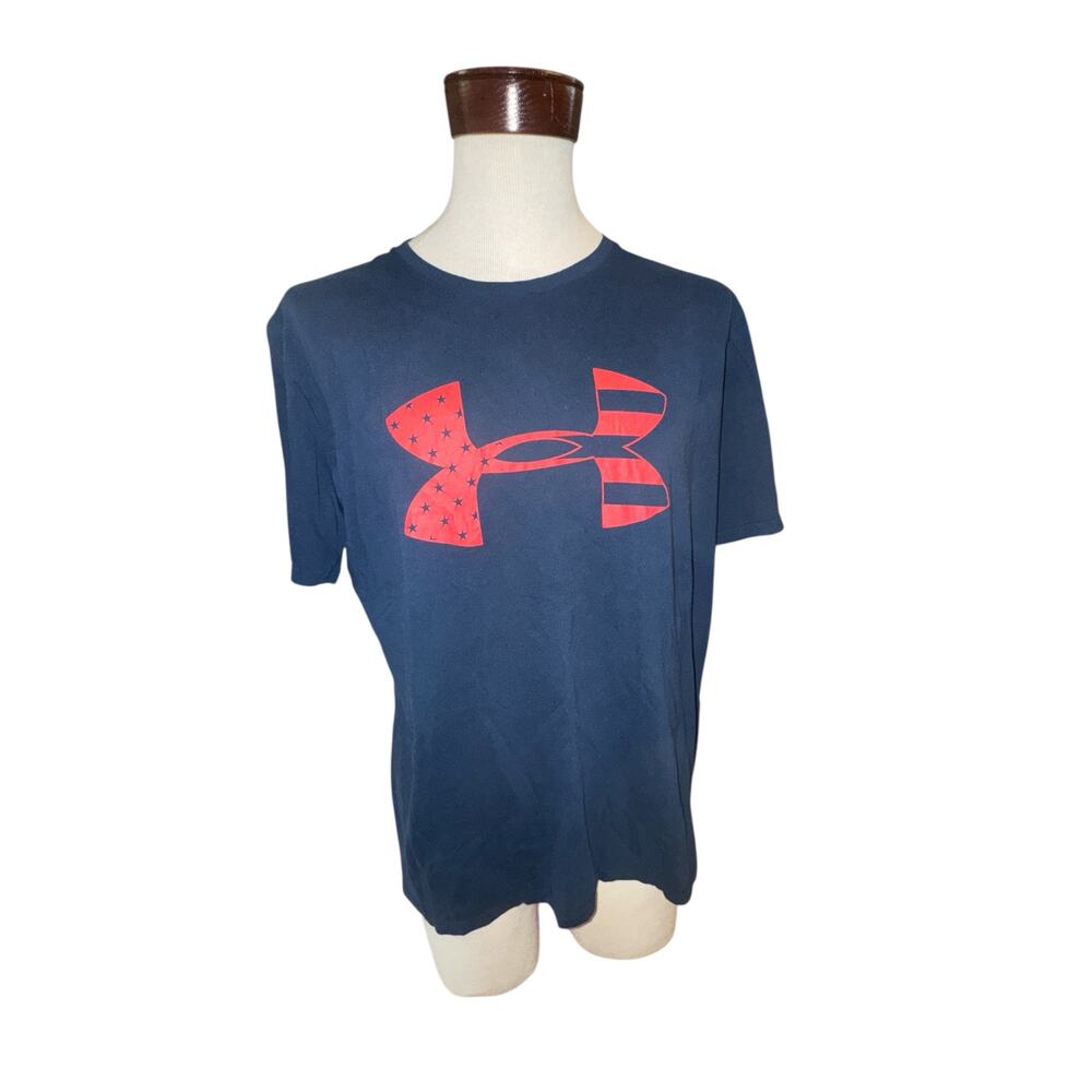 Under Armour‎ Stars and Stripes dark blue men’s heat gear t shirt sz L